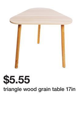 Five Below Triangle wood grain table 17in offer
