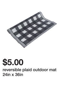 Five Below Reversible plaid outdoor mat 24in x 36in offer