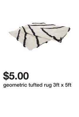 Five Below Geometric tufted rug 3ft x 5ft offer