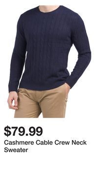 TJ Maxx Cashmere cable crew neck sweater offer