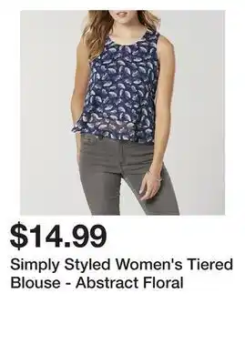 Kmart Simply styled women's tiered blouse - abstract floral offer