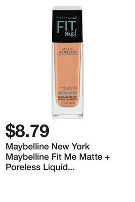 Kmart Maybelline new york maybelline fit me matte + poreless liquid foundation, light honey, 1 fl. oz. offer