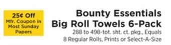 ShopRite Big roll towels 6-pack offer