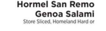 ShopRite San remo genoa salami offer