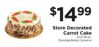 ShopRite Store decorated carrot cake offer