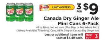 ShopRite Ginger ale mini cans 6-pack offer