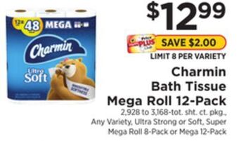 ShopRite Bath tissue mega roll 12-pack offer