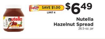 ShopRite Hazelnut spread offer