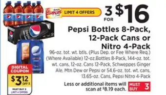 ShopRite Bottles 8-pack, 12-pack cans or nitro 4-pack offer