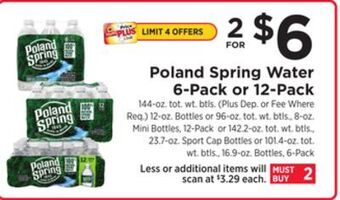 ShopRite Water 6-pack or 12-pack offer