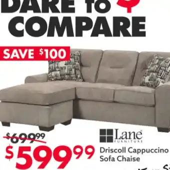 Big Lots Driscoll cappuccino sofa chaise offer