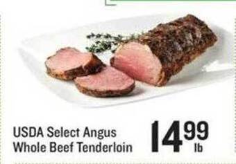 Lowes Foods Usda select angus whole beef tenderloin offer