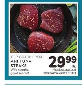 Albertsons Top grade fresh ahi tuna steaks offer