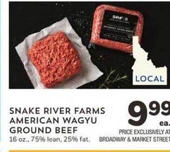 Albertsons Snake river farms american wagyu ground beef offer