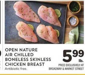 Albertsons Open nature air chilled boneless skinless chicken breast offer