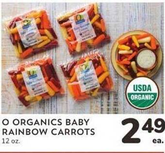 Albertsons O organics baby rainbow carrots offer