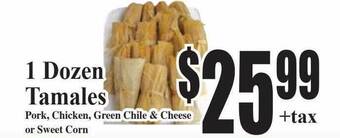 Baja Ranch 1 dozen tamales offer