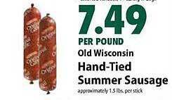 Festival Foods Old wisconsin hand-tied summer sausage offer