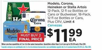 Food 4 Less Modelo corona heineken or stella artois offer