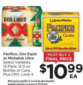 Food 4 Less Pacifico dos equis or michelob ultra offer