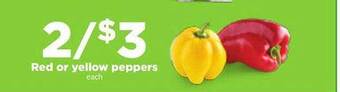Hy-Vee Red or yellow peppers offer