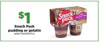 Hy-Vee Snack pack pudding or gelatin offer