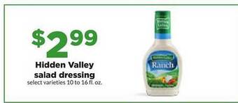 Hy-Vee Hidden valley salad dressing offer