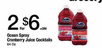 Jons International Ocean spray cranberry juice cocktails offer