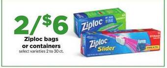Hy-Vee Ziploc bags or containers offer