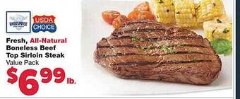 No Frills Supermarkets Fresh all-natural boneless beef top sirloin steak offer