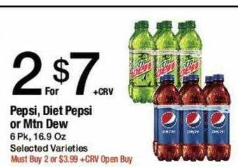 Jons International Pepsi, diet pepsi or mtn dew offer