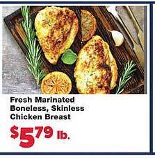 No Frills Supermarkets Fresh marinated boneless, skinless chicken breast offer