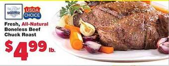 No Frills Supermarkets Fresh, all-natural boneless beef chuck roast offer