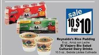Rancho Markets Reynaldo's rice pudding el viajero bio salud cultured dairy drinks offer