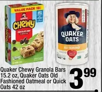 Super King Markets Queker chewy granole bars quaker oats old fashioned oatmeal or quick oats offer