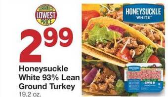 United Supermarkets Honeysuckle white 93% lean ground turkey offer
