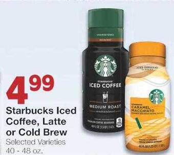 Starbucks iced coffee, latte or cold brew