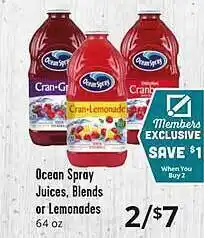 Ocean spray juices blends or lemonades