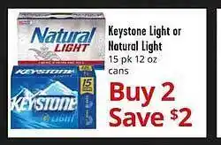 Keystone light or natural ligh