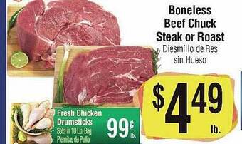 Big Saver Foods Boneless beef chuck steak or roast offer