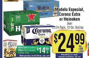 Big Saver Foods Modelo especial corona extra or heineken beer offer