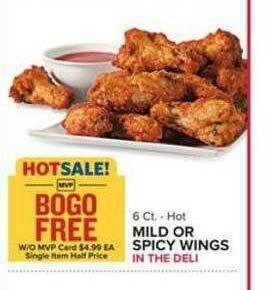 Food Lion Mild or spicy wings offer