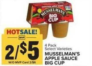 Food Lion Musselman's apple sauce big cup offer