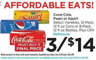 Foods Co Coca-cola pepsi or squirt offer