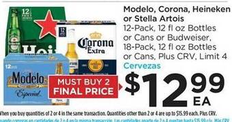 Foods Co Modelo corona heineken or stella artois offer