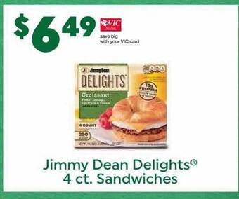 Harris Teeter Jimmy dean delights 4 ct. sandwiches offer