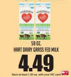 Harris Teeter Hart dairy grass fed milk offer