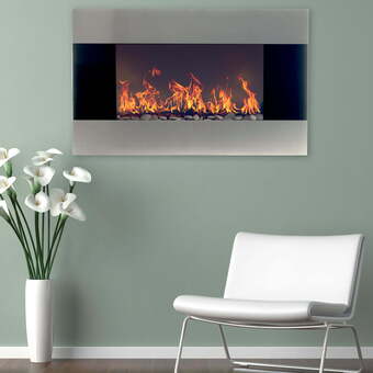 Walmart Northwest electric fireplace, wall mount & remote -stainless steel offer