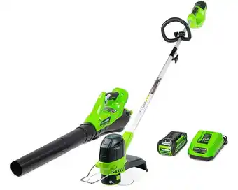 Walmart Greenworks 40v string trimmer/leaf blower combo w/20 ah battery, 1301202 offer