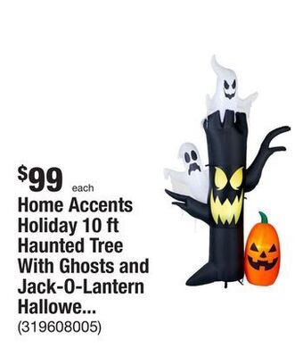 The Home Depot Home accents holiday 10 ft haunted tree with ghosts and jack-o-lantern halloween inflatable offer